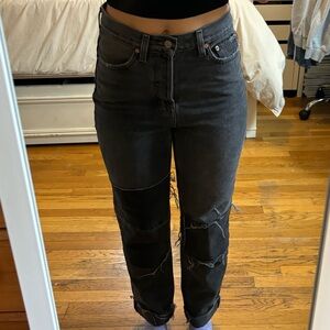 BDG Patched black jeans